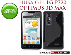 HUSA LG OPTIMUS 3D MAX P720 SILICON GEL TPU S-LINE NEAGRA - TRANSPORT GRATUIT foto