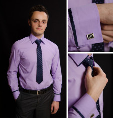 Set camasa+cravata+butoni LBK Slim-Fit foto