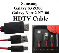 Adaptor Micro USB MHL la HDMI -Original Samsung Galaxy S3 III I9300 foto