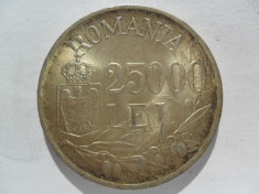 #57 Moneda argint 25000 lei 1946 Regele Mihai Romania foto