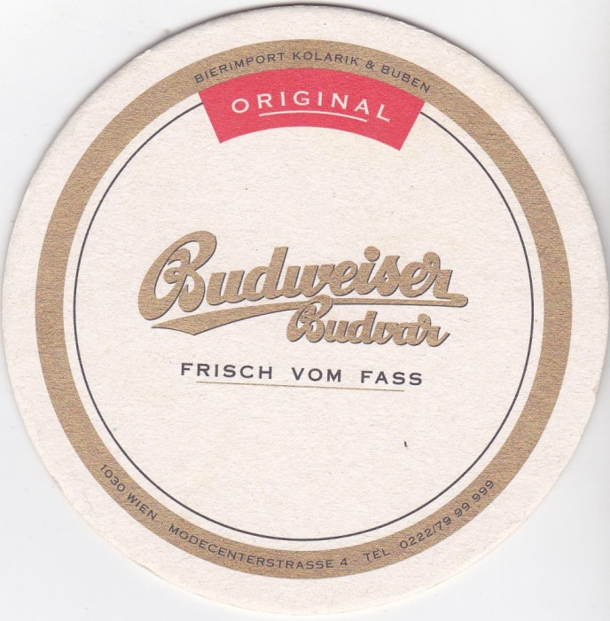 Suport de pahar / Biscuite BUDWEISER BUDVAR