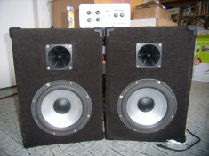 2 Boxe negri-gri cu amplificator 2x35 W, homemade foto