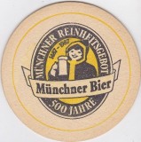 Suport de pahar / Biscuite Rara si Veche MUNCHNER BIER