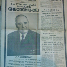 ziarul muncitorul sanitar 20 martie 1965 ( moartea lui gheorghiu dej )
