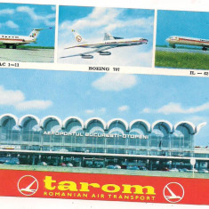 carte postala- AEROFILIE-Tarom-colaj