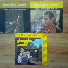 Vand 3 discuri vinil GHEORGHE ZAMFIR : tresors folklorigues roumains - the wonderful Pan-pipe vol. 2 si 3 , Pan-Pipe / Flute de pan vinil vinyl