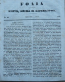 Foaia pentru minte , inima si literatura , nr. 18 , 1853 , Brasov , Muresanu