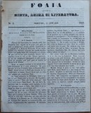 Foaia pentru minte , inima si literatura , nr. 3 , 1853 , Brasov , Muresanu