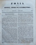 Foaia pentru minte , inima si literatura , nr. 6 , 1853 , Brasov , Muresanu