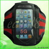 Husa brat jogging Armband Iphone 5 + folie ecran + folie gratuita, Negru, iPhone 5/5S/SE, Apple