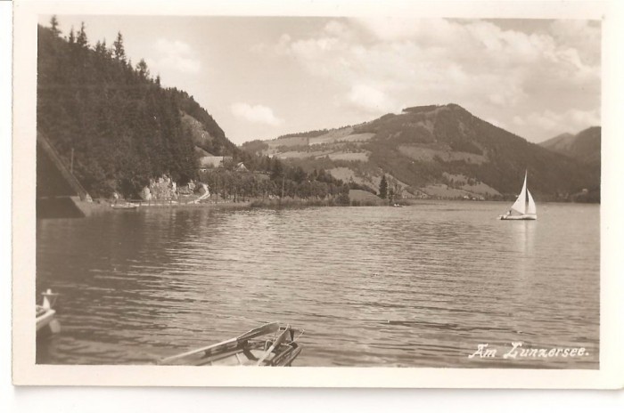 CPI (B2701) AUSTRIA, AM LUNZER SEE, PHOTOANSTALT JULIUS MARK, NECIRCULATA