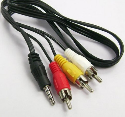 Cablu audio video AV / Jack de 3,5 mm la 3 RCA foto