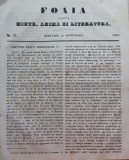 Cumpara ieftin Foaia pentru minte , inima si literatura , nr. 37 , 1853 , Brasov , I. Muresanu