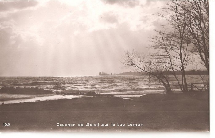 CPI (B2704) ELVETIA, LACUL LEMAN, COUCHER DE SOLEIL SUR LE LAC LEMAN, EDITURA PERROCHET SI DAVID, NECIRCULATA