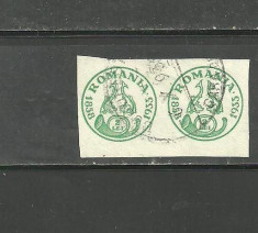 ROMANIA 1932 - VALOAREA 2 LEI CAP DE BOUR IN PERECHE, stampilate M415 foto