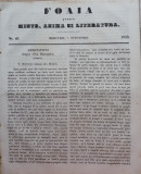 Foaia pentru minte , inima si literatura , nr. 40 , 1853 , Brasov , Muresanu, Alta editura