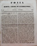 Foaia pentru minte , inima si literatura , nr. 49 , 1853 , Brasov , Muresanu