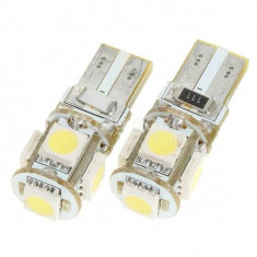 Led pozitie CANBUS T10 5 SMD, fara eroare, pozitii, frana, plafoniera, PWB-5005 foto