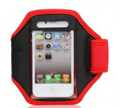 Armband husa brat telefon pentru alergat pentru Apple iPhone 4 4S 5 Nokia HTC sport sala running gym case cover ROSU foto