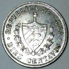 SUPERBA ! moneda din argint 10 centavos 1948, Cuba,stare AUNC foto