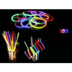 Set Cutie 100 Bambine Fosforescente ( Gen Bratara ) Light Stick Pentru Pescuit Concerte Animatie Team Building foto