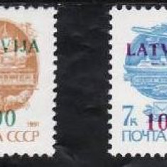 Letonia 1991 - Yv.no.286-9 uzuale-supratipar,serie completa,neuzata,