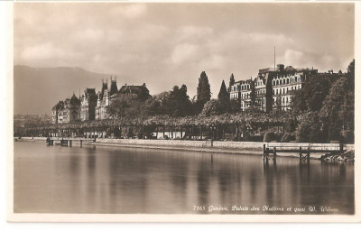 CPI (B2721) ELVETIA, GENEVA, PALATUL NATIUNILOR SI CHEIUL, NECIRCULATA foto