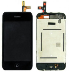 Display Lcd ORIGINAL iPhone 3G Complet cu Rama, Touchscreen si Home Buton Negru . foto