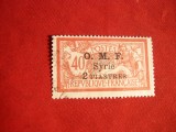 Timbru 2 Piastri pe 40 C rosu ,OMF Syria -Ocupatie Franc.in Turcia 1920