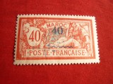 Timbru 40C pe 40C rosu Maroc ocup.Franceza1911 .nestamp.cu sarniera