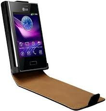 Husa piele neagra flip LG Optimus L3 E400 + folie protectie ecran foto