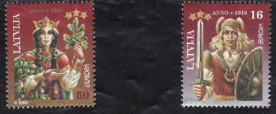 Letonia 1995 -Yv.no.372-3 - europa,serie completa,neuzata foto