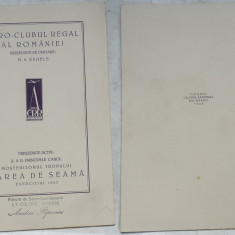 Aero - Clubul Regal al Romaniei ; M. S. Regele ; Principele Carol ; , 1923