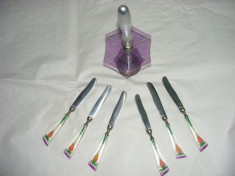 SET CUTITE VECHI CU SUPORT,SET 6 CUTITE CONFECTIONATE MANUAL,CUTITE VECHI in perfecta stare foto