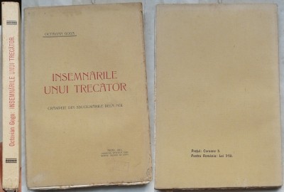 Octavian Goga, Insemnarile unui trecator; Crampeie, Arad, 1911, editia 1 , 4 foto