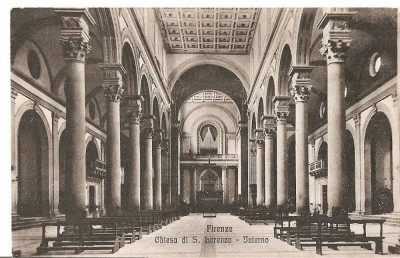 CPI (B2775) ITALIA. FLORENTA, FIRENZE, BISERICA S. LORENZO - INTERIOR, NECIRCULATA foto