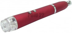 Laser pointer cu pix, tip breloc, cu LED-uri-3444 foto