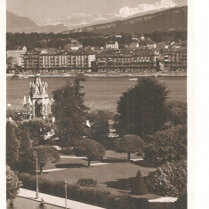 CPI (B2794) ELVETIA. GENEVA, GENEVE, PLACE DES ALPES ET LE MONT-BLANC, EDITURA O. SARTORI, NECIRCULATA