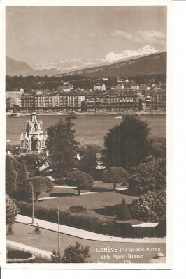 CPI (B2794) ELVETIA. GENEVA, GENEVE, PLACE DES ALPES ET LE MONT-BLANC, EDITURA O. SARTORI, NECIRCULATA foto