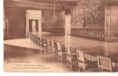 CPI (B2761) FRANTA. PAU, CASTELUL HENRI IV, SALLE A MANGER SI STATUIA HENRI IV , NECIRCULATA foto