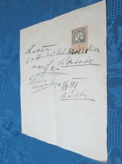 Act vechi Lugoj, timbrat si datat- 09 09 1887. Marimi-20-17cm. foto