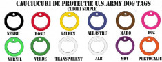 Cauciucuri de protectie dog tag - placute de identificare armata SUA culori simple foto