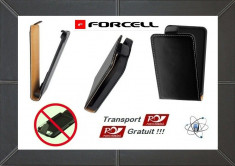 TRANSPORT GRATUIT ! HUSA TELEFON HUAWEI ASCEND P6 TIP TOC, FLIP CASE SLIM marca FORCELL din PIELE ECO, diverse culori ! foto