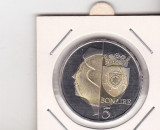 Bnk mnd Bonaire 5 dollari 2012 unc , fluturi , bimetal, America de Nord