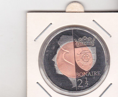 bnk mnd Bonaire 2 1/2 dollar 2011 unc, bimetal foto