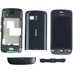 Carcasa fata cu geam touchscreen digitizer mijloc miez corp capac inferior logo capac baterie spate si tastatura Nokia C5-03 - Originala - BUCURESTI foto