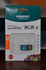 Vand microSDHC 8GB Kingmax cu adaptor pentru stick foto