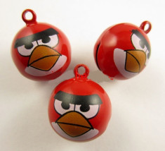 Accesorii bijuterii: coliere, bratari - Clopotel Angry Birds Rosu Rosie 23x18MM foto