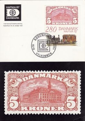 3707 - Danemarca carte maxima 1987 foto