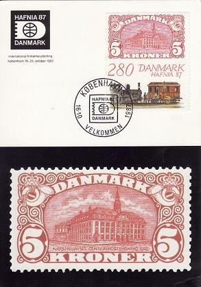 3707 - Danemarca carte maxima 1987